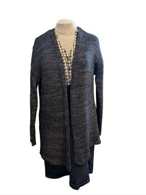 Black Tape sxXL Open Front Women's Cardigan Sweater with Lacey Detail Back